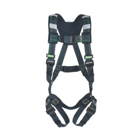 Msa Safety Evotech Arc Flash Harness, Back Steel D-Ring, Qwik-Fit Leg Straps, Shoulder Padding, X-Large (Xlg),  10150157